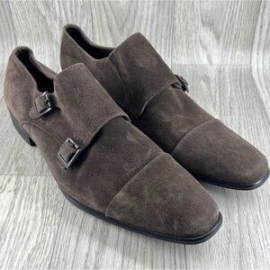 Kenneth Cole New York Brown Suede Double Monk Oxfords